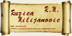 Ružica Milijanović vizit kartica